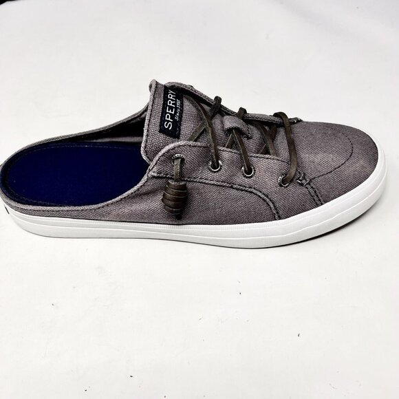 Sperry Womens Topsider Mules Gray STS84170 Canvas Size US 10 / 7.5 UK - READ - Picture 8 of 10